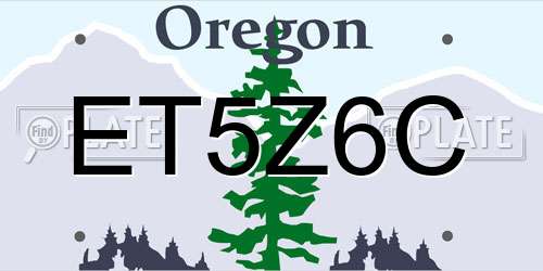 ET5Z6C Oregon License Plate