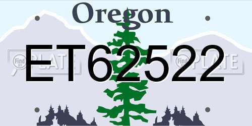 ET62522 Oregon License Plate
