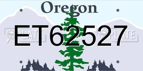ET62527 Oregon License Plate