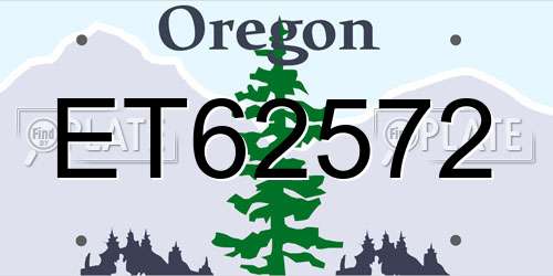 ET62572 Oregon License Plate