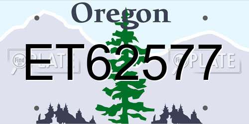 ET62577 Oregon License Plate