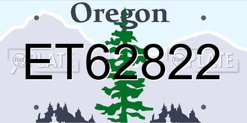ET62822 Oregon License Plate