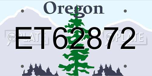 ET62872 Oregon License Plate