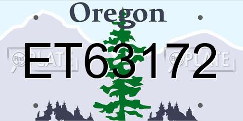 ET63172 Oregon License Plate