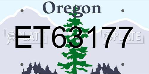 ET63177 Oregon License Plate