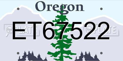 ET67522 Oregon License Plate