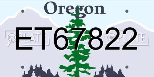 ET67822 Oregon License Plate