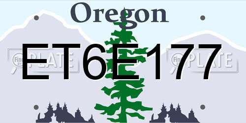 ET6E177 Oregon License Plate