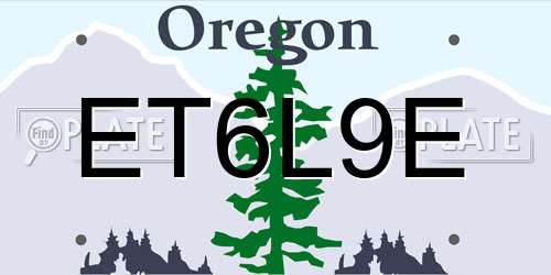 ET6L9E Oregon License Plate