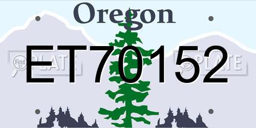 ET70152 Oregon License Plate