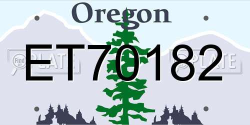 ET70182 Oregon License Plate