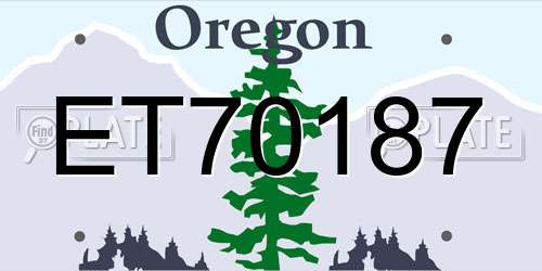 ET70187 Oregon License Plate