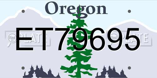 ET79695 Oregon License Plate