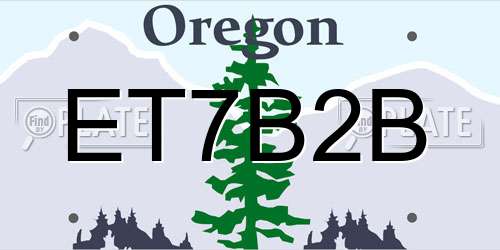 ET7B2B Oregon License Plate