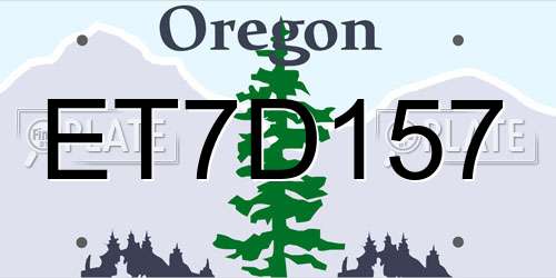 ET7D157 Oregon License Plate