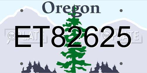 ET82625 Oregon License Plate