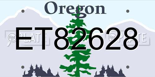 ET82628 Oregon License Plate