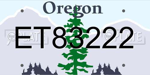 ET83222 Oregon License Plate