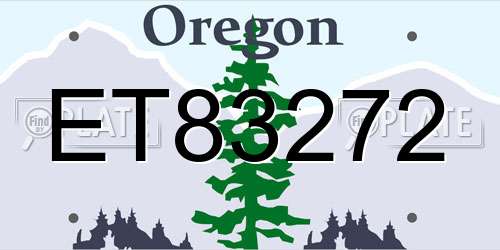 ET83272 Oregon License Plate