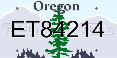 ET84214 Oregon License Plate