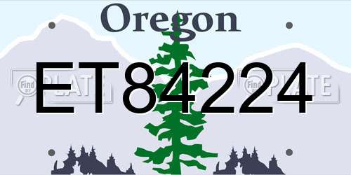 ET84224 Oregon License Plate