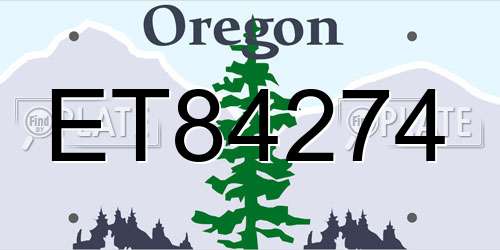 ET84274 Oregon License Plate