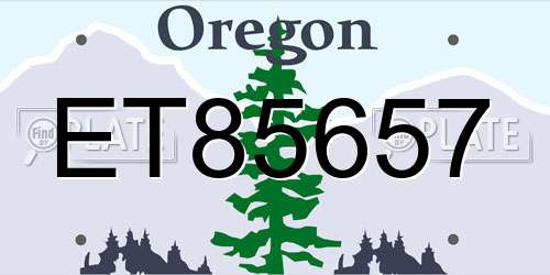 ET85657 Oregon License Plate