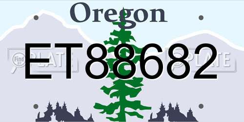ET88682 Oregon License Plate