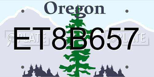 ET8B657 Oregon License Plate