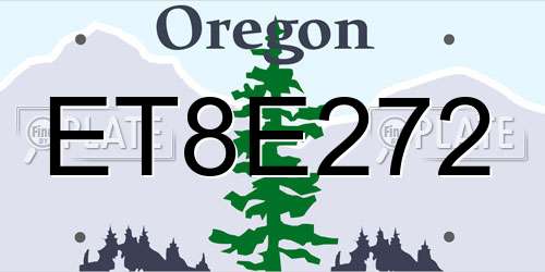 ET8E272 Oregon License Plate