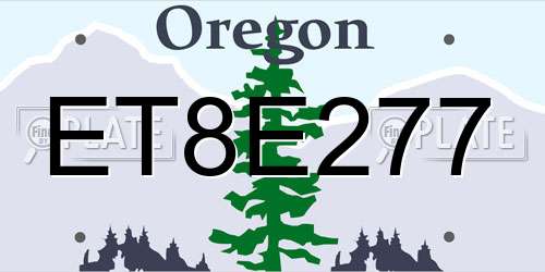 ET8E277 Oregon License Plate