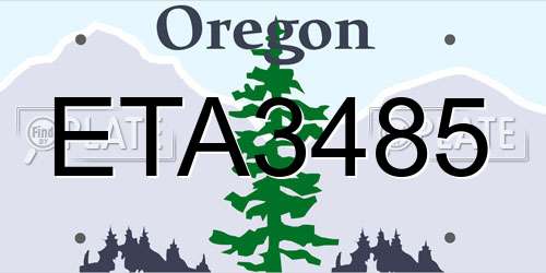 ETA3485 Oregon License Plate