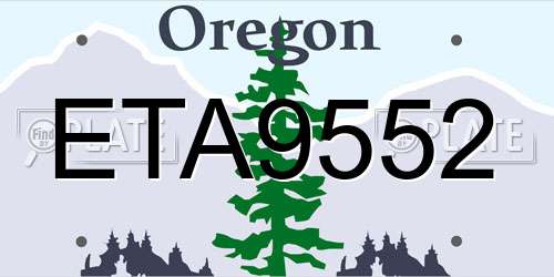 ETA9552 Oregon License Plate