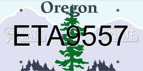 ETA9557 Oregon License Plate