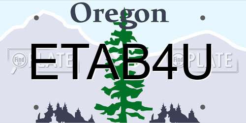 ETAB4U Oregon License Plate