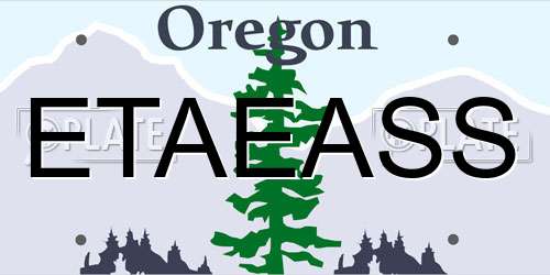 ETAEASS Oregon License Plate