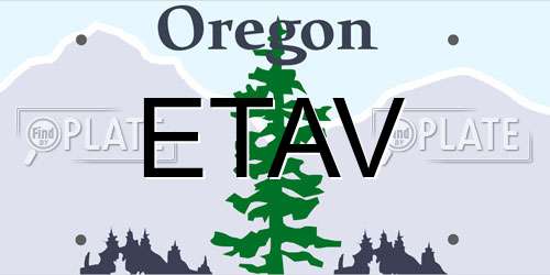 ETAV Oregon License Plate
