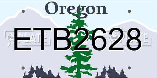ETB2628 Oregon License Plate
