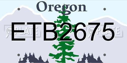 ETB2675 Oregon License Plate
