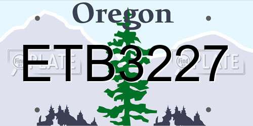 ETB3227 Oregon License Plate