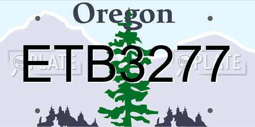 ETB3277 Oregon License Plate