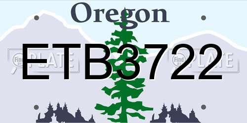 ETB3722 Oregon License Plate