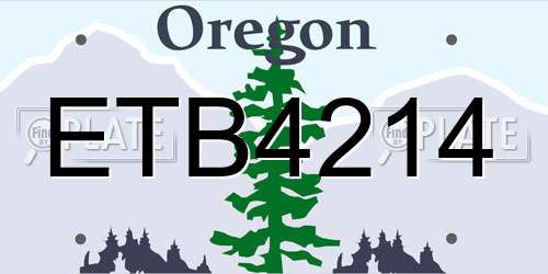 ETB4214 Oregon License Plate