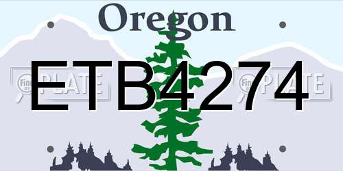 ETB4274 Oregon License Plate