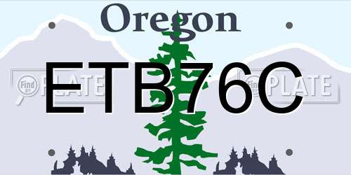 ETB76C Oregon License Plate