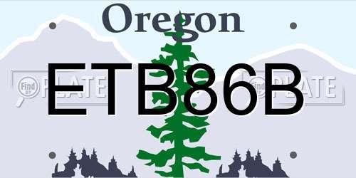 ETB86B Oregon License Plate