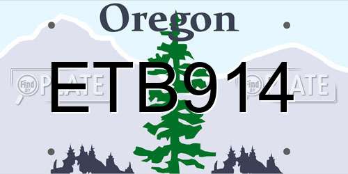 ETB914 Oregon License Plate