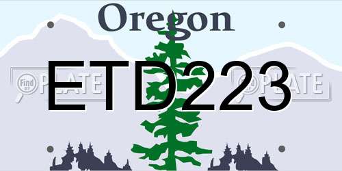ETD223 Oregon License Plate