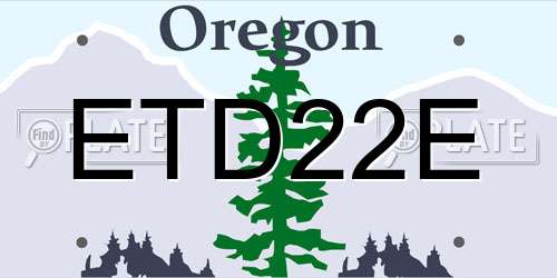 ETD22E Oregon License Plate