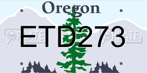 ETD273 Oregon License Plate